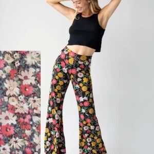 NATURAL LIFE Multi Color Blooms Wide Leg Pants💗 Note Inset Pic💗